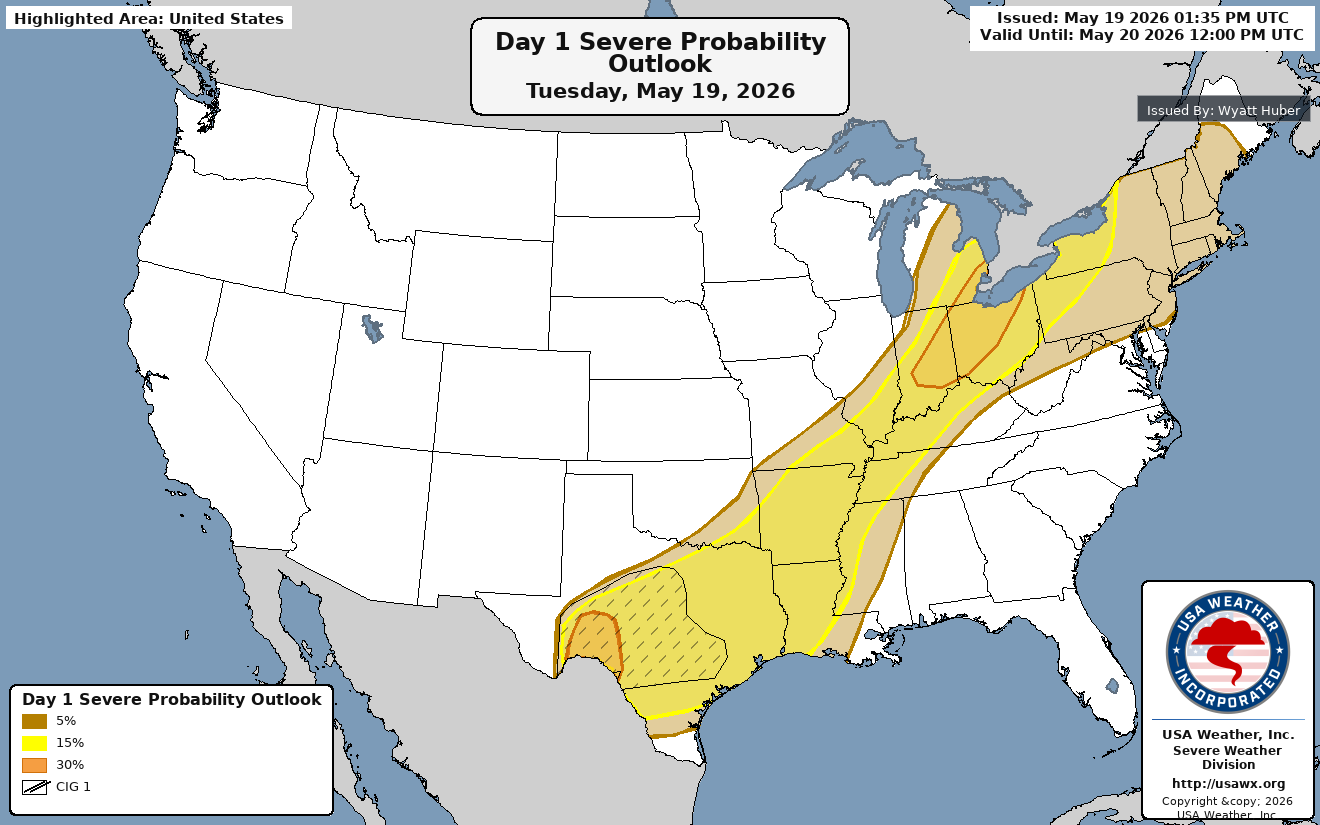 Day 1 Combined Severe Probability Outlook