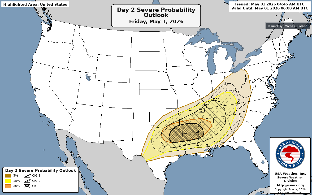 Day 2 Combined Severe Probability Outlook